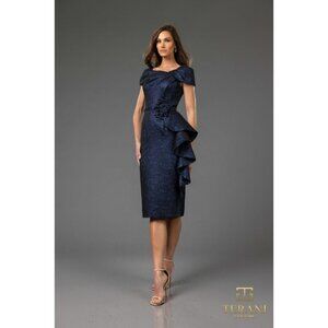 Clearance Sophisticated Cocktail Short Evening Metallic Jacquard Dress 251C4171